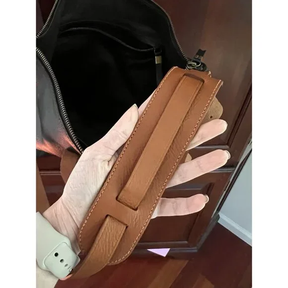 MADEWELL — The Zip-Top Transport Carryall Tote, True Black/Brown - Picture 7 of 9